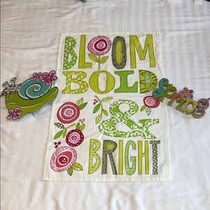 Bloom Bold & Bright Banner with Spring Wooden Cut Out Metal Snail Set